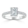 Emerald Cut Lab Diamond Engagement Ring, Classic Style