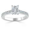Emerald Cut Lab Diamond Engagement Ring, Classic Style