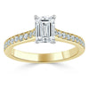Emerald Cut Lab Diamond Engagement Ring, Classic Style