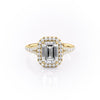 Emerald Cut Lab Diamond Engagement Ring, Split Shank