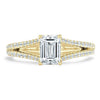 Emerald Cut Lab Diamond Engagement Ring, Split Shank