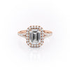 Emerald Cut Lab Diamond Engagement Ring, Split Shank