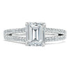 Emerald Cut Lab Diamond Engagement Ring, Split Shank