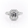 Emerald Cut Lab Diamond Engagement Ring, Split Shank