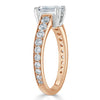 Emerald Cut Lab Diamond Engagement Ring, Tiffany Style