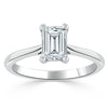 Emerald Cut Lab Diamond Engagement Ring, Tiffany Style