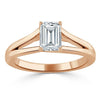 Emerald Cut Lab Diamond Engagement Ring, Tiffany Style Split Shank