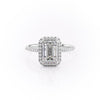 Emerald Cut Lab Diamond Engagement Ring With Halo