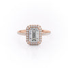 Emerald Cut Lab Diamond Engagement Ring With Halo