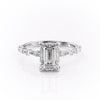 Emerald Cut Lab Diamond Engagement Ring With Hidden Halo
