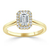Emerald Cut Lab Diamond Halo Engagement Ring