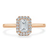 Emerald Cut Lab Diamond Halo Engagement Ring