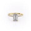 Emerald Cut Lab Diamond Ring, Hidden Halo