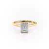 Emerald Cut Lab Diamond Ring, Hidden Halo