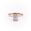 Emerald Cut Lab Diamond Ring, Hidden Halo