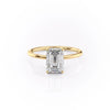 Emerald Cut Lab Diamond Ring, Hidden Halo Design
