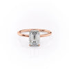 Emerald Cut Lab Diamond Ring, Hidden Halo Design