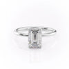 Emerald Cut Lab Diamond Ring, Hidden Halo Design