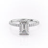 Emerald Cut Lab Diamond Ring, Hidden Halo
