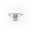 Emerald Cut Lab Diamond Ring With Hidden Halo
