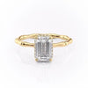Emerald Cut Lab Diamond Ring With Hidden Halo