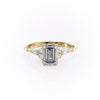 Emerald Cut Lab Diamond Shoulder Set Ring Vintage Design