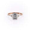 Emerald Cut Lab Diamond Shoulder Set Ring Vintage Design