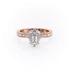 Emerald Cut Lab Diamond Stone Set Shoulders With Milgrain Edge