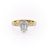 Emerald Cut Lab Diamond Stone Set Shoulders With Milgrain Edge
