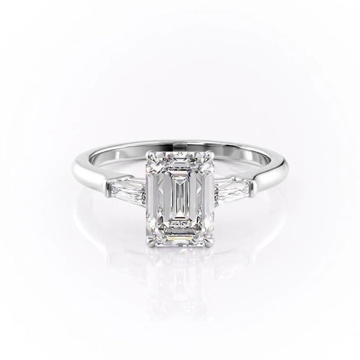 Emerald Cut Lab Diamond, Traditional Classic Design