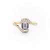 Emerald Cut Lab Diamond Twist Ring