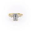 Emerald Cut Lab Diamond With Hidden Halo And Side Stones