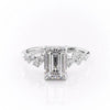 Emerald Cut Lab Diamond With Hidden Halo And Side Stones