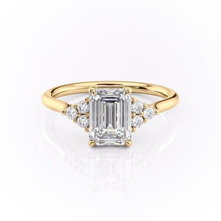 Emerald Cut Lab Diamond With Side Stones