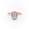 Emerald Cut Rubover Lab Diamond With Hidden Halo