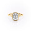 Emerald Cut Rubover Lab Diamond With Hidden Halo