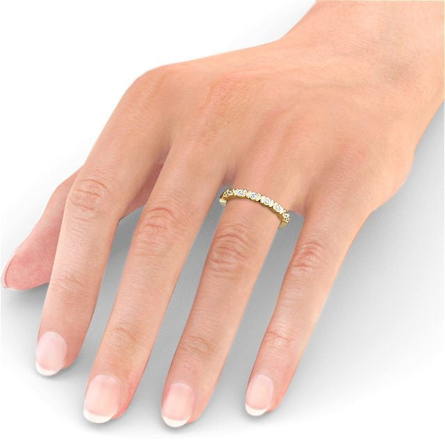 Half Eternity Ring, Cherry Blossom Vintage Design