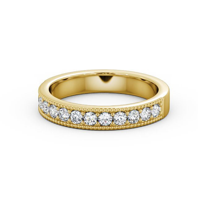 Half Eternity Ring, Vintage Design, Milgrain Edge