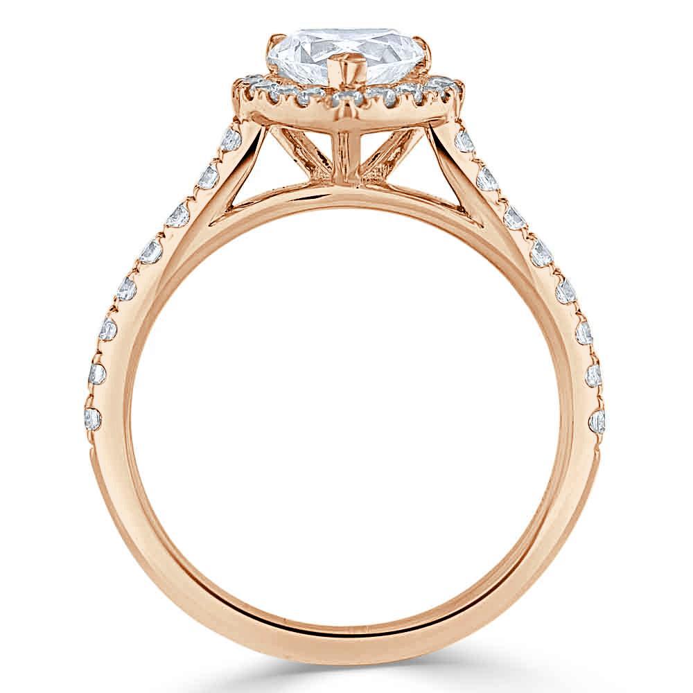 Heart Cut Lab Diamond, Classic Halo Engagement Ring