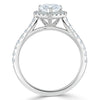 Heart Cut Lab Diamond, Classic Halo Engagement Ring