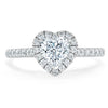 Heart Cut Lab Diamond, Classic Halo Engagement Ring