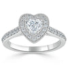 Heart Cut Lab Diamond Engagement Ring, Classic Halo