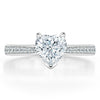 Heart Cut Lab Diamond Engagement Ring, Classic Style