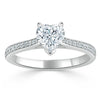Heart Cut Lab Diamond Engagement Ring, Classic Style