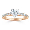 Heart Cut Lab Diamond Engagement Ring, Classic Style