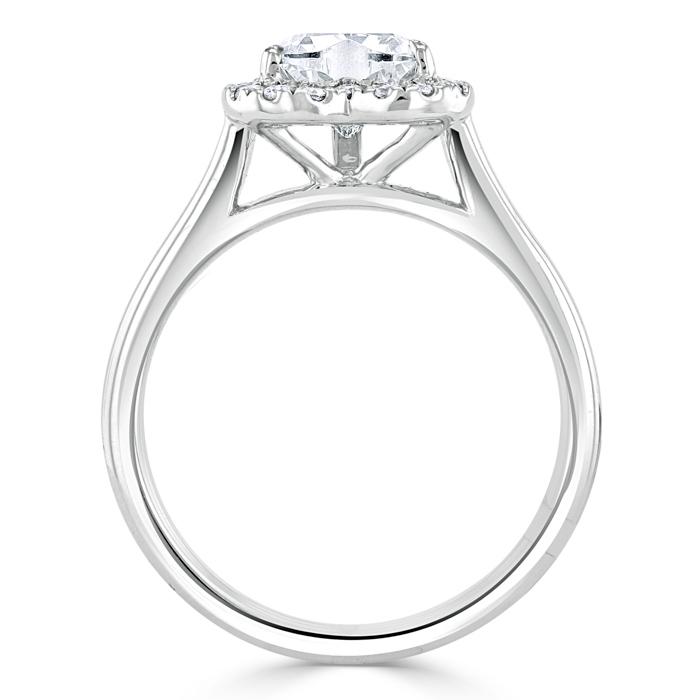 Heart Cut Lab Diamond Halo Engagement Ring