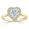 Heart Cut Lab Diamond Halo Engagement Ring