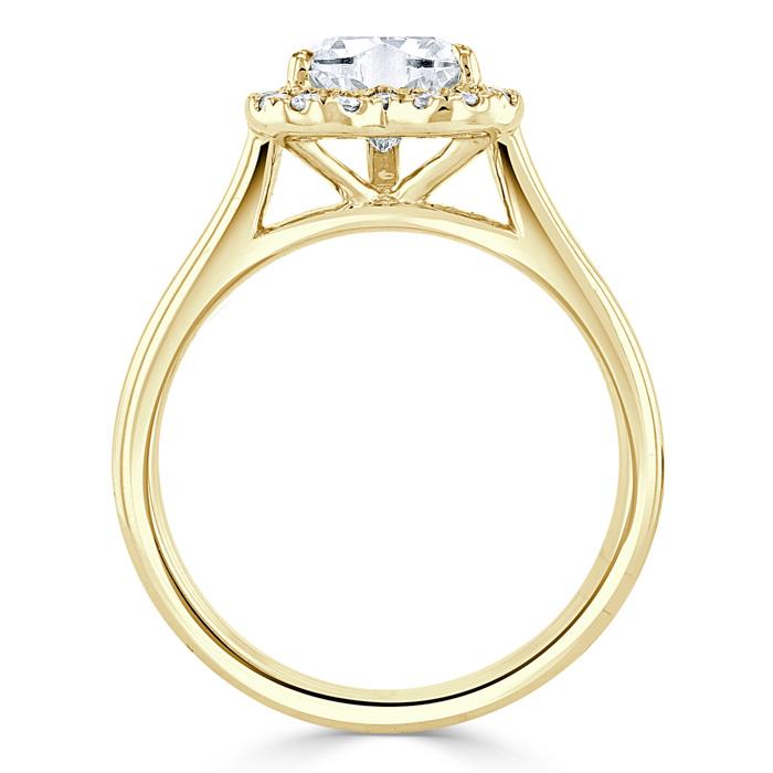 Heart Cut Lab Diamond Halo Engagement Ring