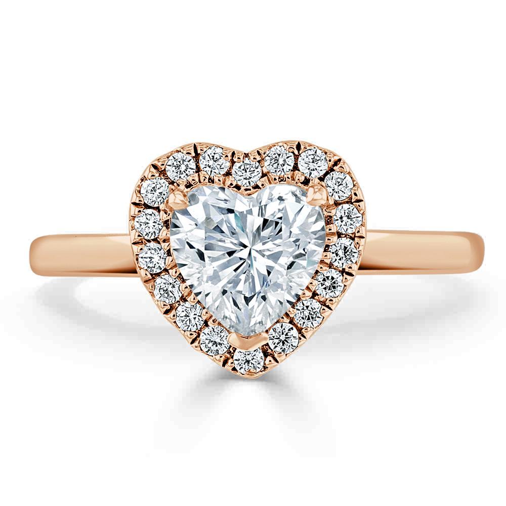 Heart Cut Lab Diamond Halo Engagement Ring
