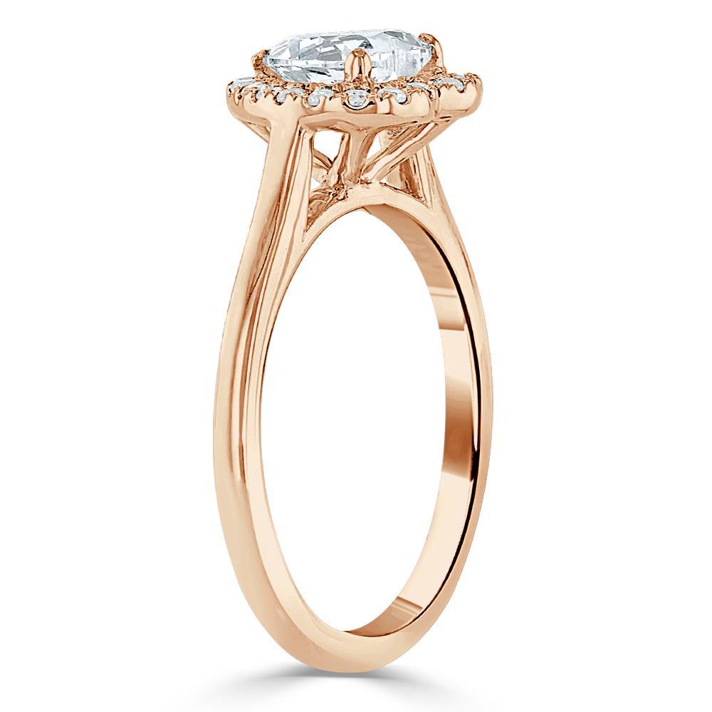 Heart Cut Lab Diamond Halo Engagement Ring